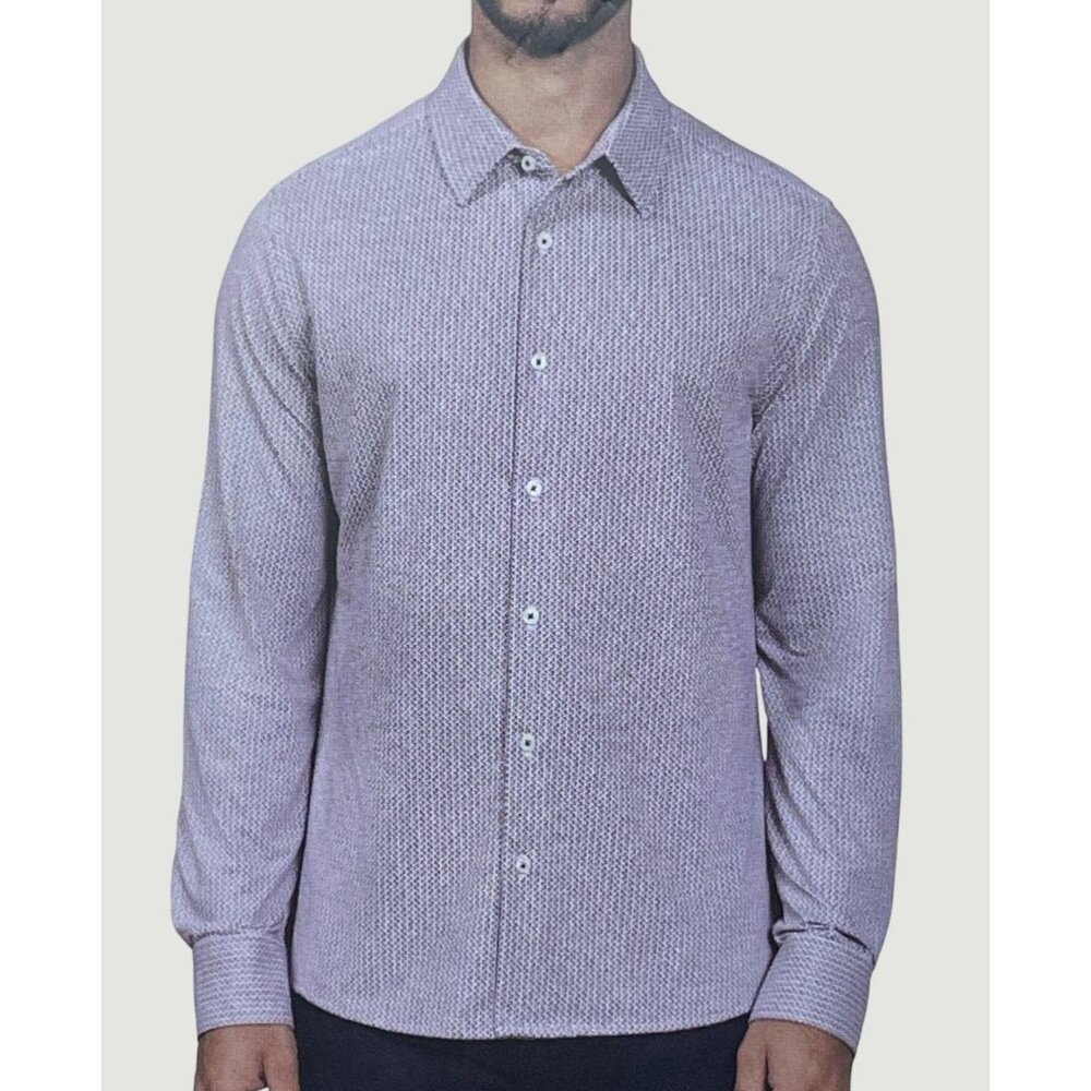 Infinity Linearflex Men's L Textured 4-Way Stretch Button-Up Shirt Pattern L1306